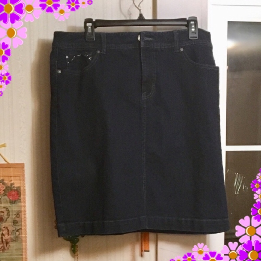 Fun and Sparkly Denim Skirt
